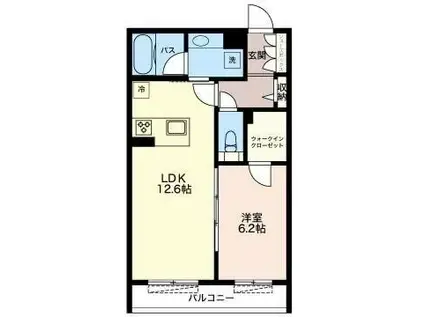 MAPLE GARDEN東砂(1LDK/3階)の間取り写真