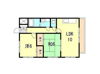 コンフォート宮下(2LDK/2階)の間取り写真