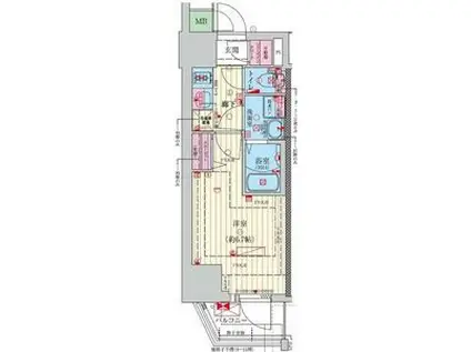 ファーストフィオーレ難波南アルマ(1K/2階)の間取り写真