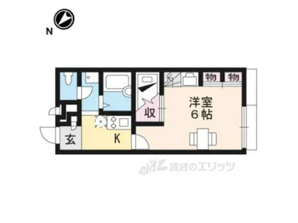 レオパレス近江八幡Ⅱ(1K/2階)の間取り写真