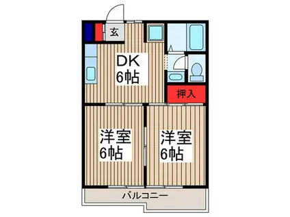 エクレールI(2DK/3階)の間取り写真