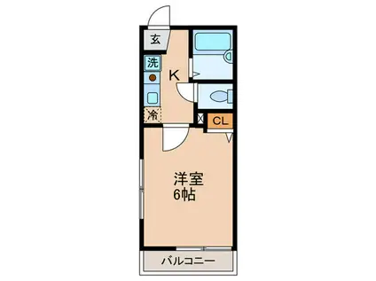 カーサタマ(1K/2階)の間取り写真