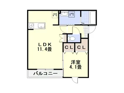 PETIT MAISON TAKASAGO2(1LDK/2階)の間取り写真