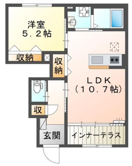 ウィン ワールド(1LDK/1階)の間取り写真