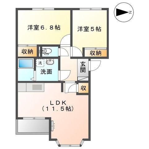 サンコート本郷(2LDK/2階)の間取り写真