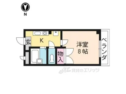 コモド・エスペシオ勝山(1K/2階)の間取り写真