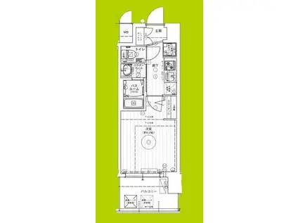 エステムコート難波ウエスト-SIDEIXレデント(1K/7階)の間取り写真