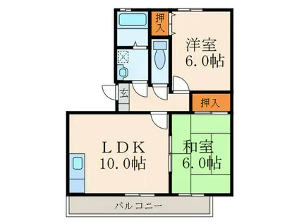 エトワール嵐山(2LDK/3階)の間取り写真