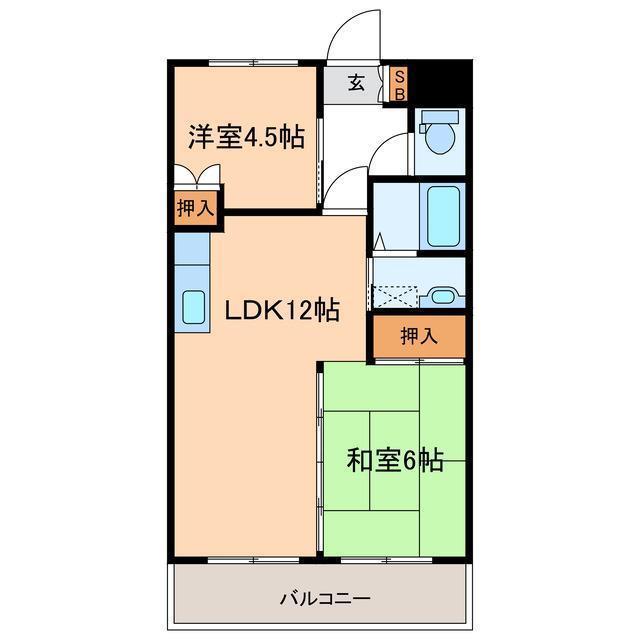 グレートマンション(2LDK/2階)の間取り写真