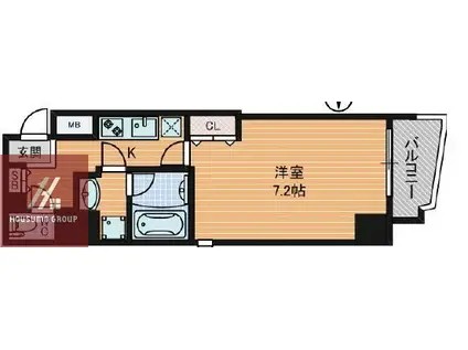 W-STYLE大阪天満宮(1K/12階)の間取り写真