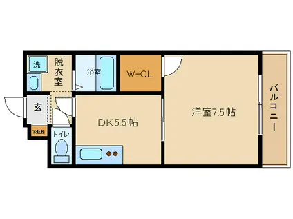 アンプルールREALIFE(1DK/2階)の間取り写真