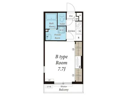 リブリ・ジュネス聖(1K/1階)の間取り写真