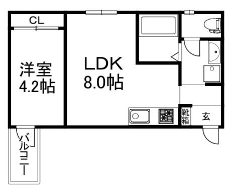 HALELEA(1LDK/1階)の間取り写真