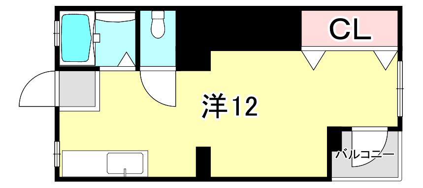 オオギビル(ワンルーム/4階)の間取り写真