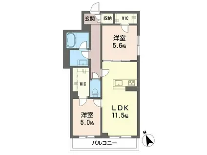 ルミエールアオイ(2LDK/3階)の間取り写真