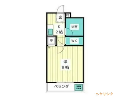 エクシードK(1K/2階)の間取り写真