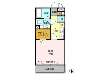 グランドセントレア888(1K/2階)の間取り写真