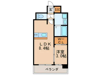 メイクスアート新栄III(1LDK/13階)の間取り写真