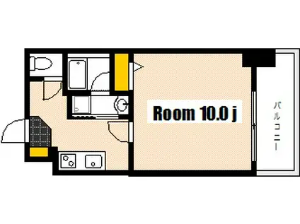 サムティレジデンス平和大通(1K/4階)の間取り写真