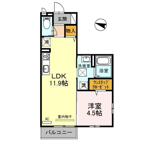 YU参番館(1LDK/1階)の間取り写真