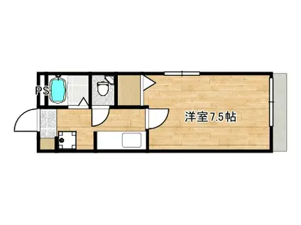 ドミール・S(1K/1階)の間取り写真
