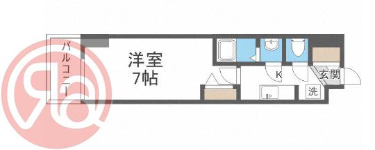 スプランディッド難波ウエスト(1K/5階)の間取り写真