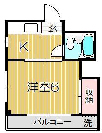 ベルウッド(1K/4階)の間取り写真