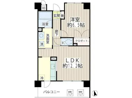 ハートレィ大師(1LDK/3階)の間取り写真