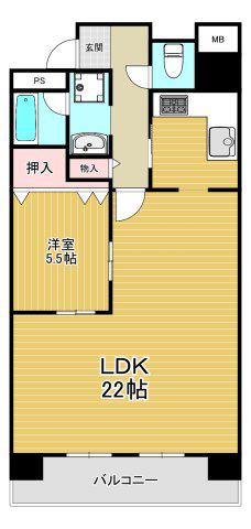 テンフォーティー(1LDK/2階)の間取り写真