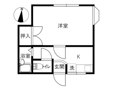 サントリーニI(1K/1階)の間取り写真