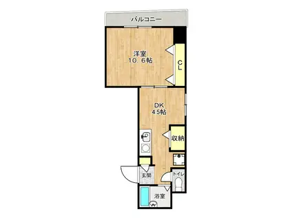 フェスタ天神(1DK/7階)の間取り写真