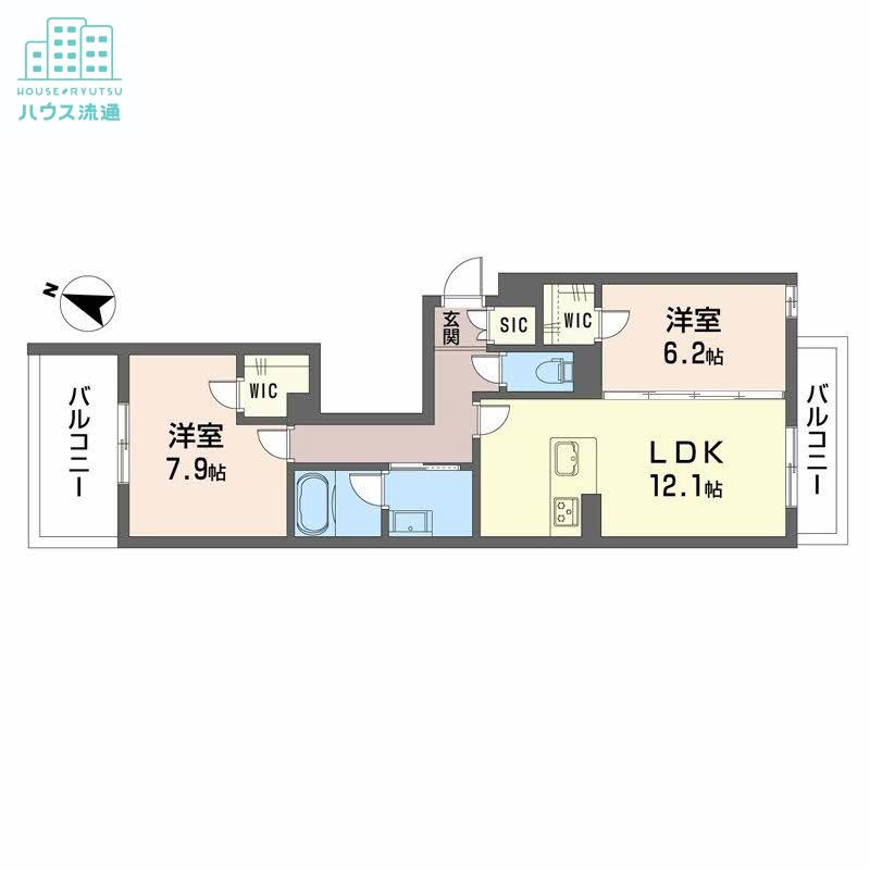 シャーメゾン フェアリーステージ(2LDK/3階)の間取り写真