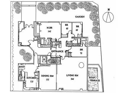 レジデンス麻布(4LDK/1階)の間取り写真