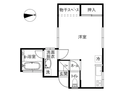 サニーハイツ(ワンルーム/2階)の間取り写真