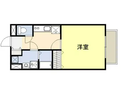 レックマンション新品治B棟(1K/2階)の間取り写真