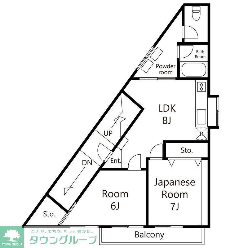 友鶴ビル(2LDK/2階)の間取り写真