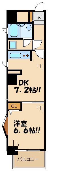 ライオンズプラザ聖蹟桜ヶ丘(1DK/3階)の間取り写真