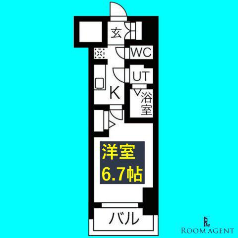 メイクス鶴舞II(1K/9階)の間取り写真