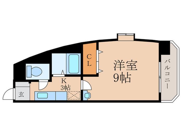 ギャラン前田(1K/2階)の間取り写真