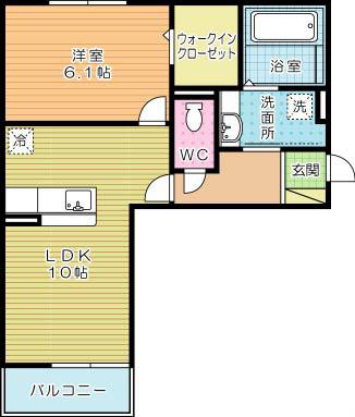 サニーイースト(1LDK/2階)の間取り写真