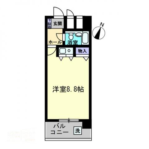 AM′S4観光町(1K/3階)の間取り写真
