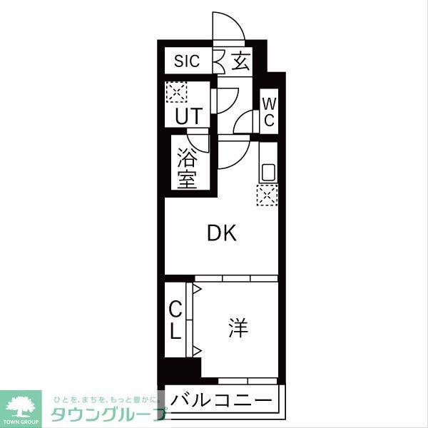 OAKLANCE 森下II(1DK/14階)の間取り写真