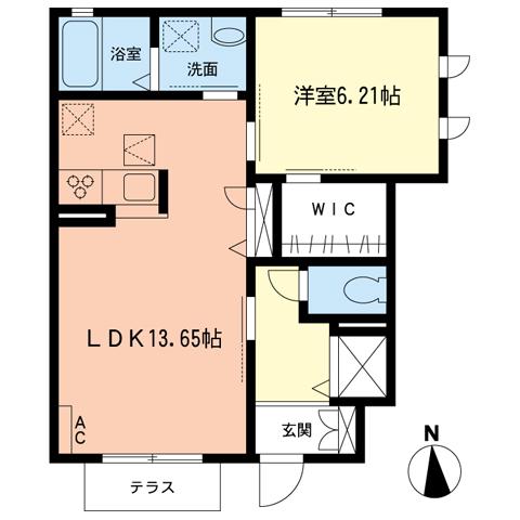 ジェンティール湘南(1LDK/1階)の間取り写真
