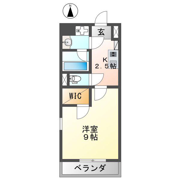 ルミナスパレス一宮駅西(1K/8階)の間取り写真