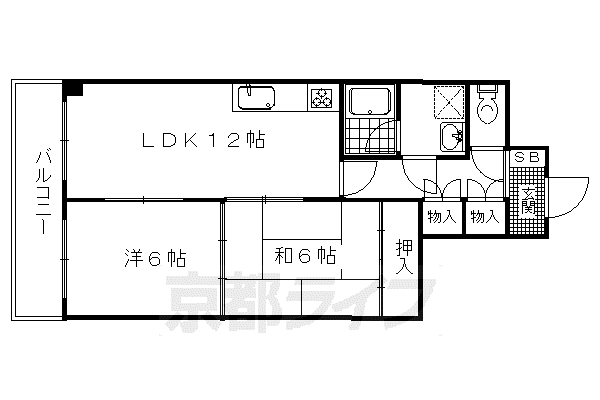 ノースウェーブ北山(2LDK/4階)の間取り写真