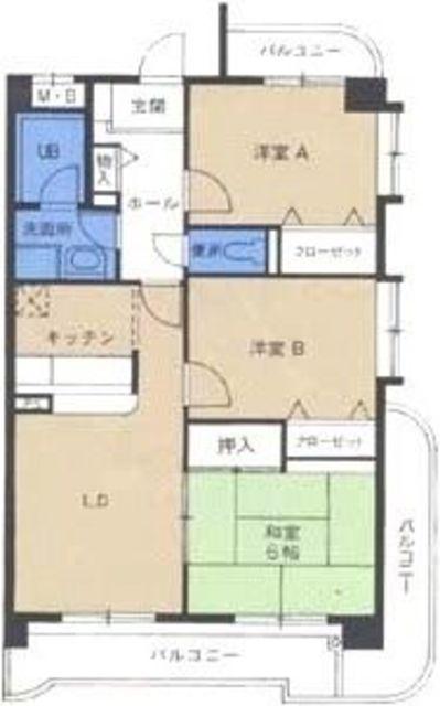 ヴェルデ空港前I(3LDK/3階)の間取り写真
