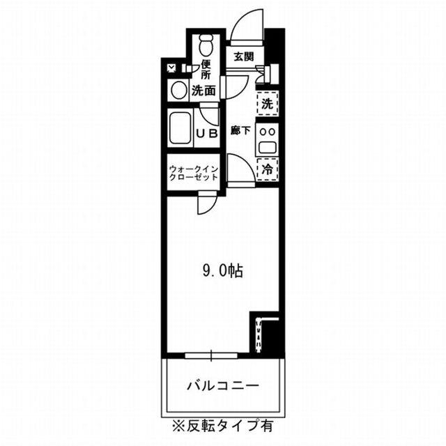 レジディア杉並方南町(1K/2階)の間取り写真