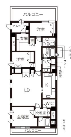 ファーストビュー神楽坂(3LDK/2階)の間取り写真