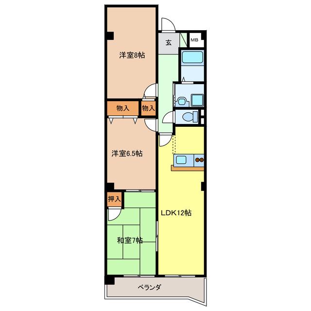 CASA NAGARA PARK(3LDK/1階)の間取り写真