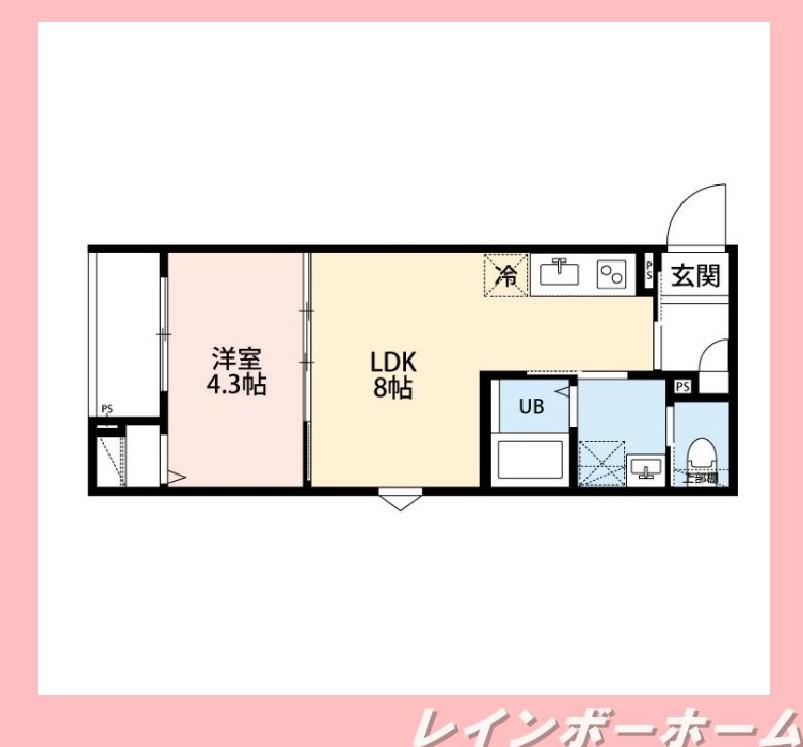 M S アパートメント(1LDK/1階)の間取り写真